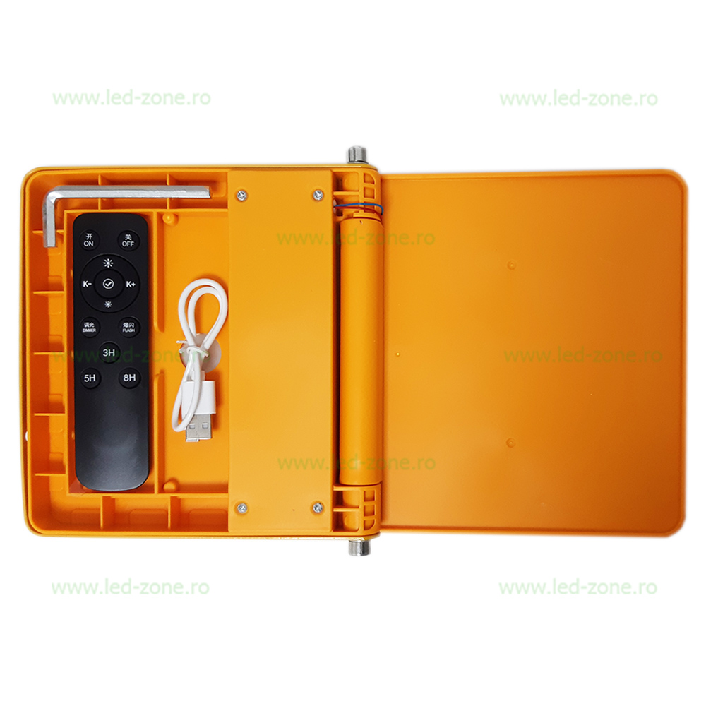 Proiector LED 20W Solar Acumulator USB Telecomanda 8 proiector led 20w solar acumulator usb telecomanda 2