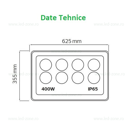 Proiector LED 400W COB 8 Module 3 proiector led 400w 220v 8 module descriere