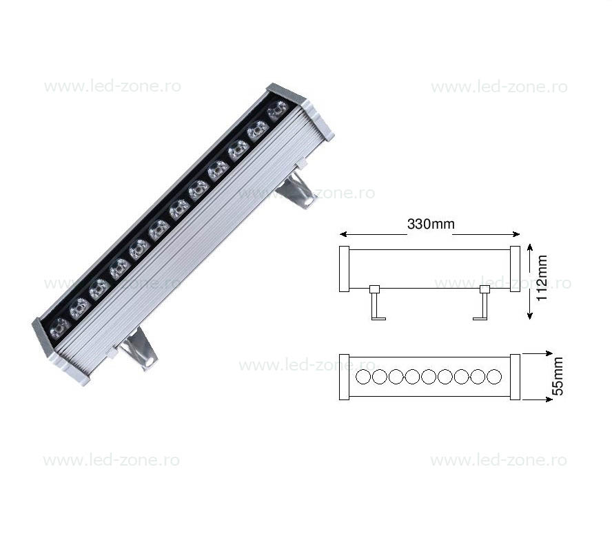 Proiector LED 12W 220V Liniar 33cm Color 5 proiector led 12w 220v liniar color 1