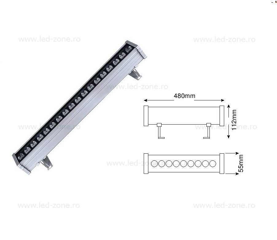 Proiector LED 18W 220V Liniar 48cm Color 5 proiector led 18w 220v liniar color 1