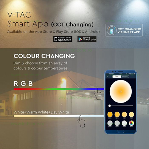 Proiector LED 20W RGB+CCT Smart Bluetooth 10 proiector led 20w rgb cct bluetooth 7