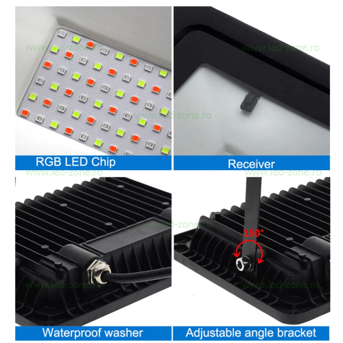 Proiector LED 30W SMD2835 Slim RGB Telecomanda 1 proiector led 30w smd2835 slim rgb telecomanda 2