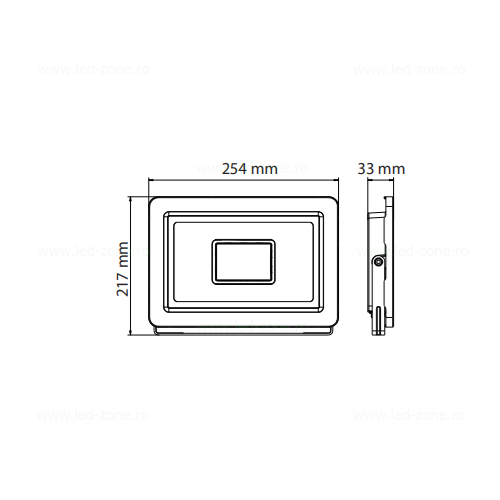 proiector led 100w slim negru pardus 2