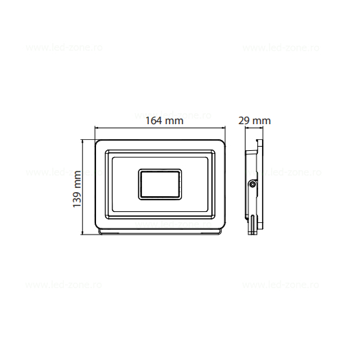 proiector led 30w slim negru pardus 2