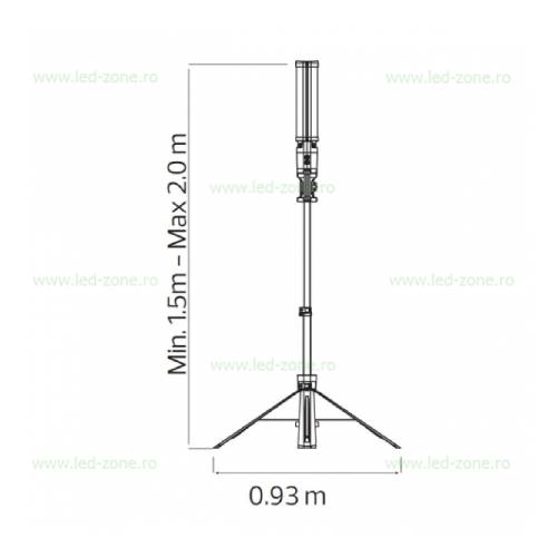 stativ reglabil proiectoare led 80w cu stalp tower 2