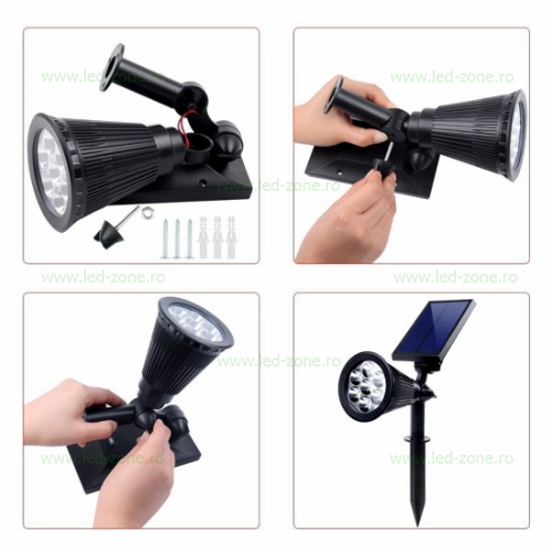 Spot LED Exterior 1.5W Solar RGB Rotund 220V Montaj Gradina 1 spot led exterior 1 5w rgbw rotund 220v montaj gradina 1