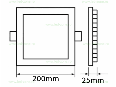 Spot LED 24W Patrat Alb Incastrat SOLE 2 spot led 24w patrat incastrat 2