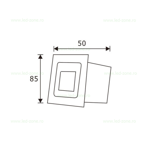 Spot LED 2W Patrat Trepte Senzor IP65 1 spot led 2w patrat trepte senzor ip65 4