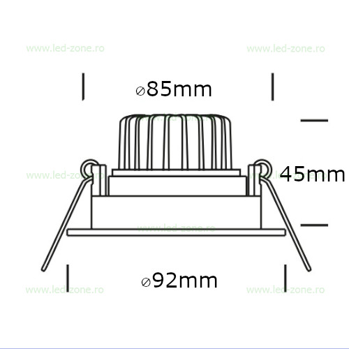 Spot LED 3x1W Patrat Mobil Auriu 220V 4 spot led 3x1w patrat mobil auriu 220v 2