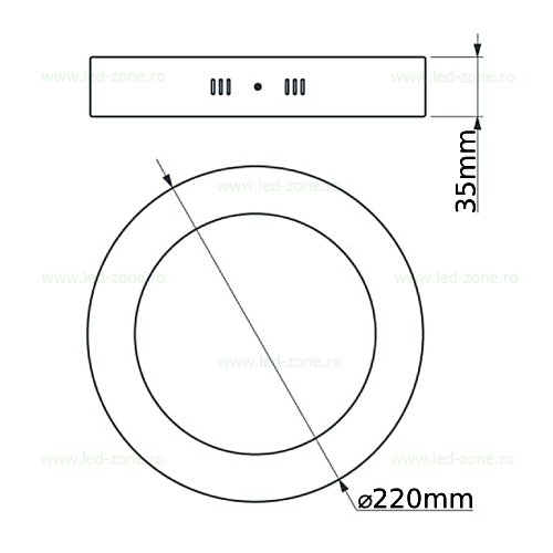 Spot LED 24W Rotund Alb Aplicat SOLE 3 spot led 24w rotund alb aplicat lz7712b 2