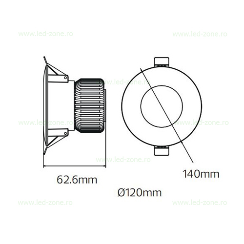 spot led 25w rotund mobil alb lucia 1