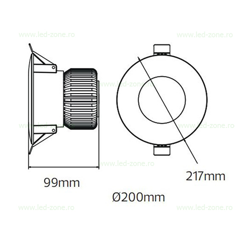 Spot LED 40W Rotund Alb Lucia 4 spot led 40w rotund mobil alb lucia 1