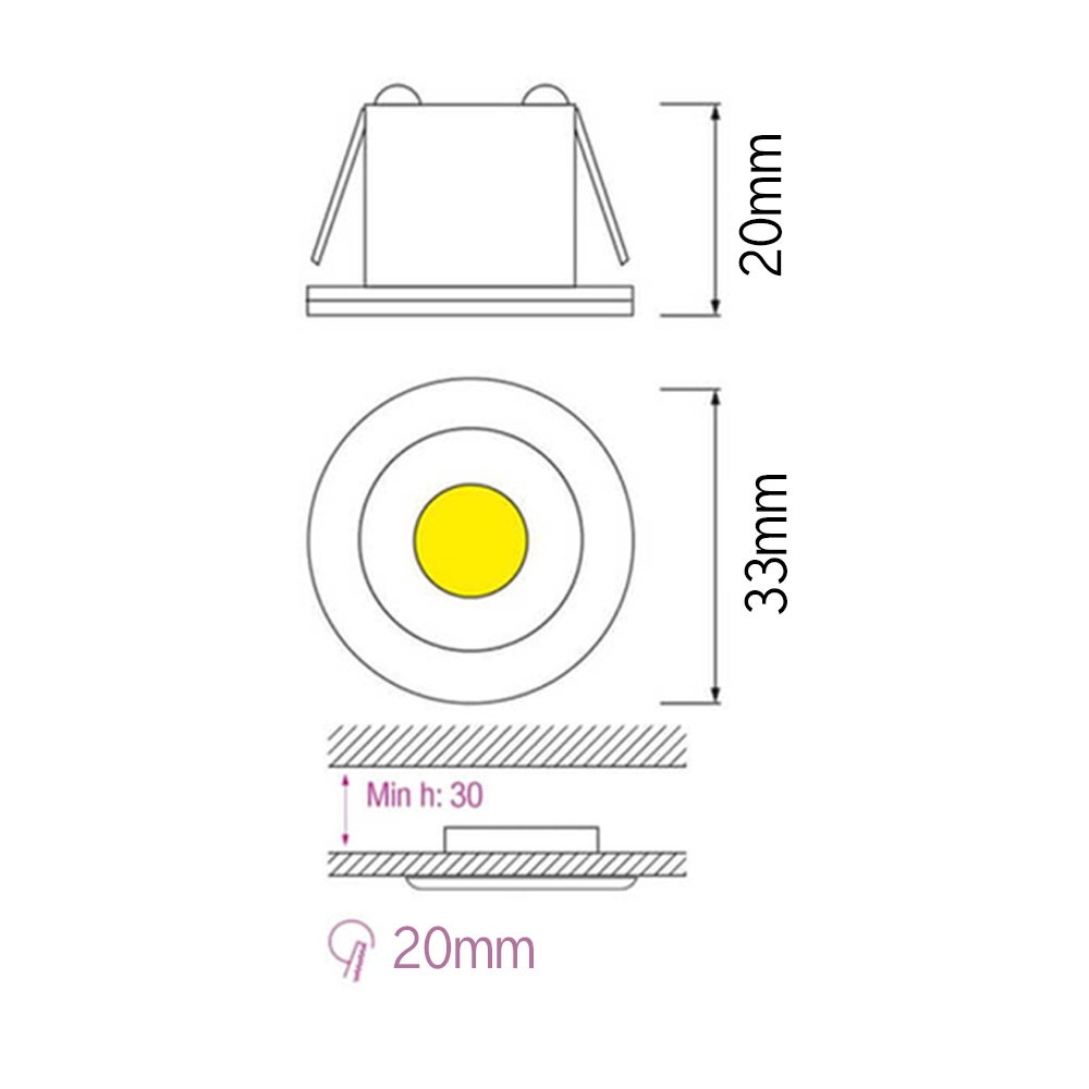 Spot LED 1W Mini Rotund Argintiu Alb Natural 6 spot led 1w mini rotund argintiu alb natural 2