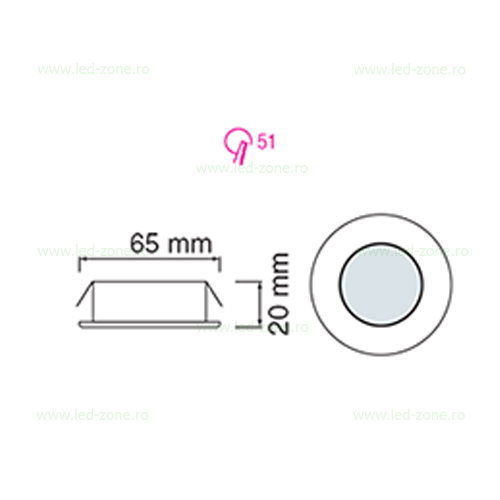 spot led 2w rotund cromat 2