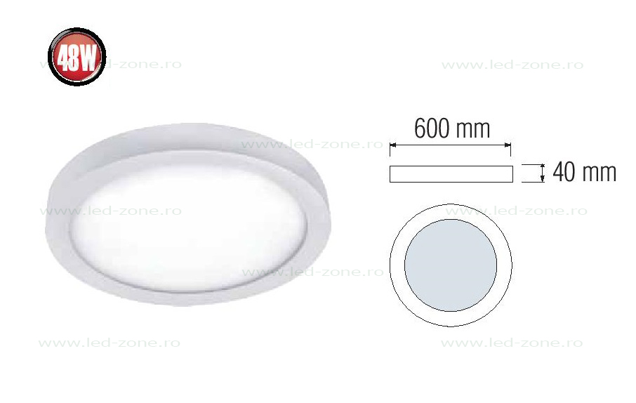 spot led 48w rotund alb aplicat 1