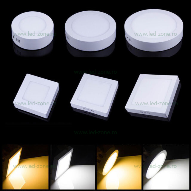 Spot LED 6W Rotund Alb Aplicat 1 spot led 6w 12w 18w 24w rotund patrat alb aplicat