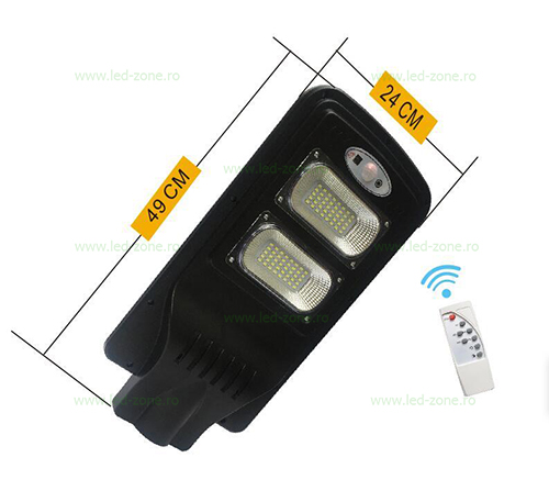 Lampa LED Iluminat Stradal 40W Solara cu Senzor Miscare si Telecomanda 3 lampa led iluminat stradal 40w solara cu telecomanda 2