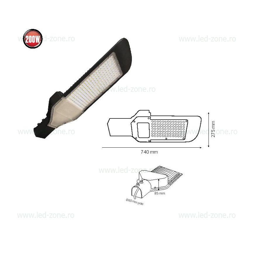 Lampa LED Iluminat Stradal 200W SMD Lupa 5 lampa led iluminat stradal 200w smd lupa 1