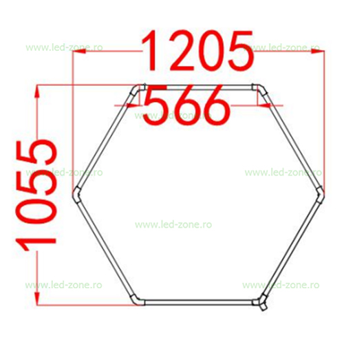Hexagon LED Honeycomb 54W Tub 566mm 5 modul led honeycomb 48w hexagonal 3