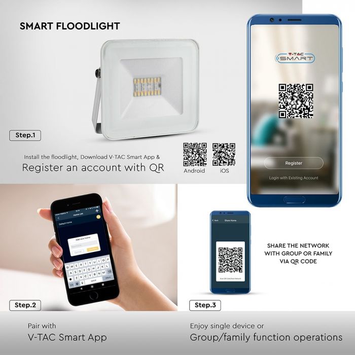 Proiector LED 20W RGB+CCT Smart Bluetooth 11 proiector led 20w rgb cct smart bluetooth 2